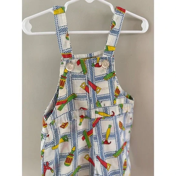 vintage/handmade colorblock tool shortalls - Picture 5 of 5